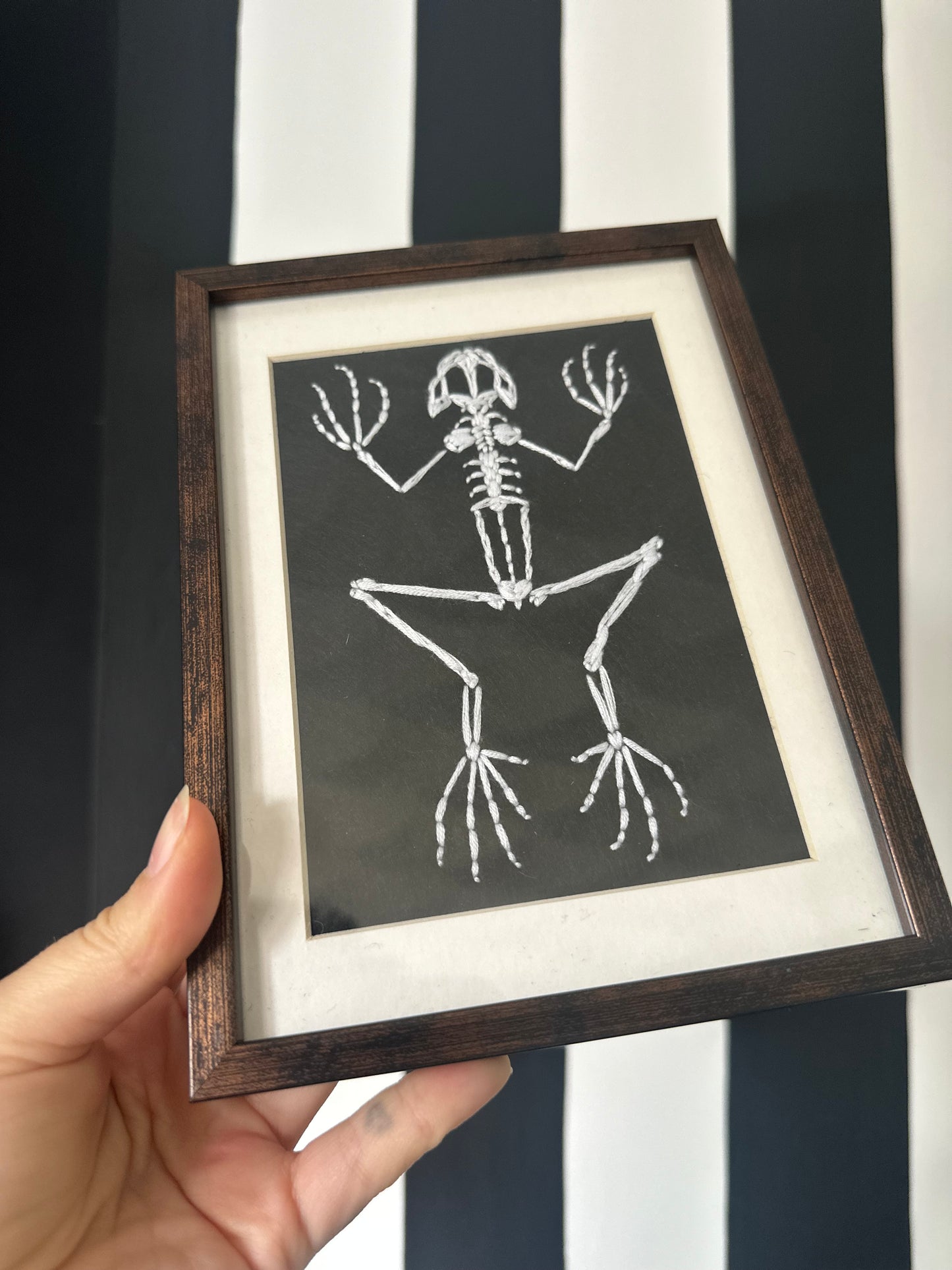 EMBROIDERED TAXIDERMY FROG